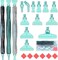 Diamond Painting Pen Accessories Tools Set,3PCS Glitter Diamond Art Pen and 12Pcs Green Metal Screw Thread Multi Placer Tips,Resin Diamond Painting Drill Pens for DIY Diamond Art
